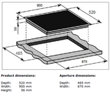 Polo Ceramic Cooktop 90cm Black Glass with Touch Control