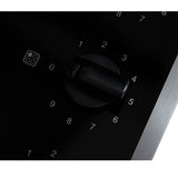 Parmco Ceramic Cooktop 60cm Black Glass with Knobs and Silver Edges