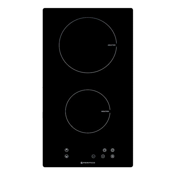 Parmco Domino Induction Cooktop 30cm 2 Zones Black Glass