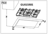 Polo Gas Cooktop 90cm 5 Burner Stainless Steel