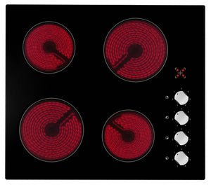 Polo Ceramic Cooktop 60cm Black Glass with Knobs