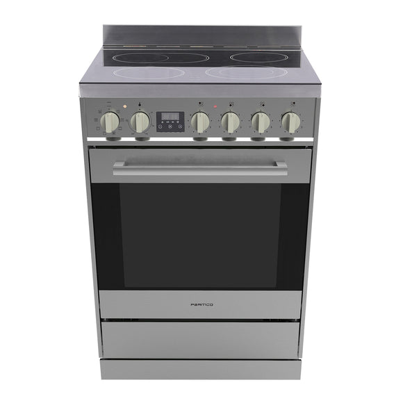 Parmco Freestanding Electric Stove 60cm  8 Function 76L with Ceramic Cooktop Stainless Steel