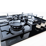 Midea Gas Cooktop 60cm 4 Burner Black Glass - Buyrite Appliances