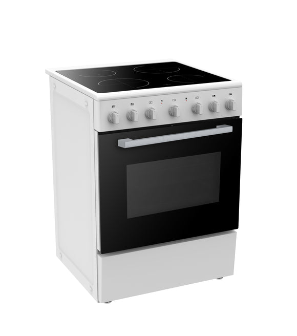 Polo Freestanding Electric Stove 60cm 6 Function 65L with Ceramic Cooktop White