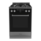 Parmco Freestanding Electric Stove 60cm 16 Function 76L with Gas Cooktop  Black