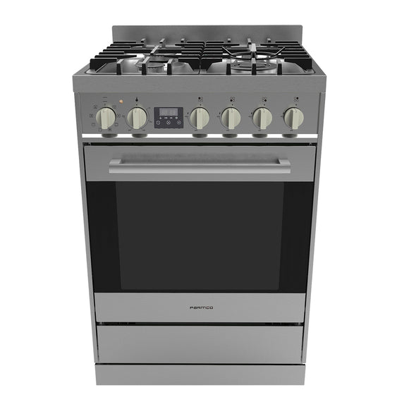 Parmco Freestanding Electric Stove 60cm  8 Function 76L with Gas Cooktop Stainless Steel