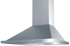 Polo Canopy Rangehood 60cm 750m3/h max. extraction Stainless Steel with Push Button Control