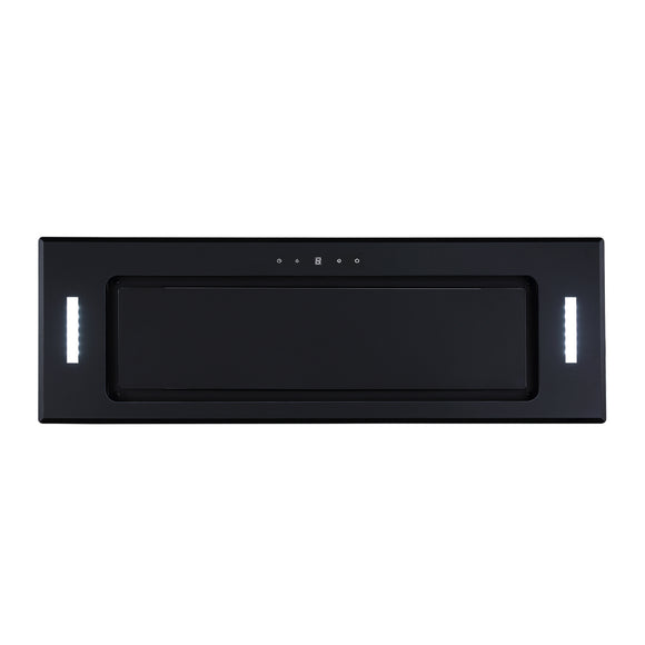 Parmco Powerpack Rangehood 90cm 1,000 m3/h max. extraction Black Glass with Touch Control