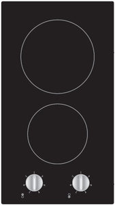 Award Ceramic Cooktop 30cm Black Glass with Knobs