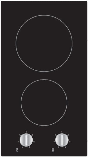 Award Ceramic Cooktop 30cm Black Glass with Knobs