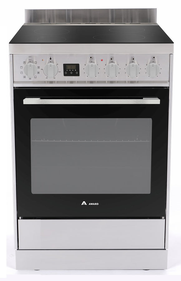 Award Freestanding Electric Stove 60cm 8 Function 80L with Ceramic Cooktop Stainless Steel