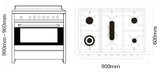 Parmco Freestanding Gas Stove 90cm 4 Function 107L with Gas Cooktop Stainless Steel