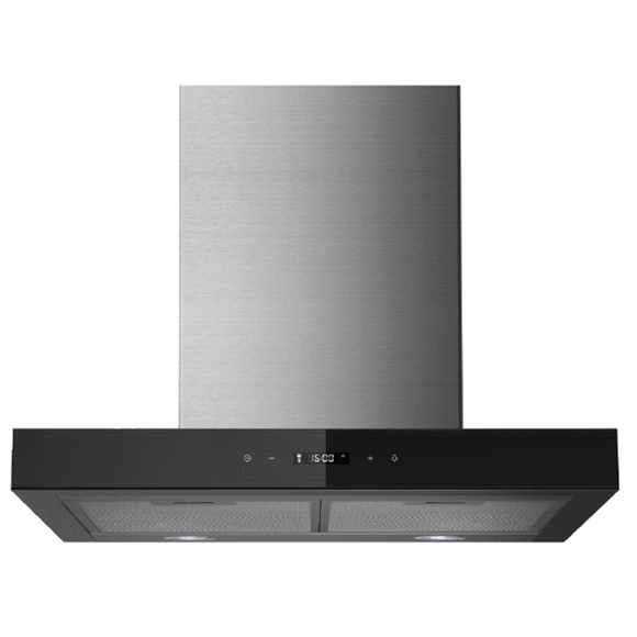 Midea T Model Rangehood 60cm 800 m3/h max. extraction Stainless Steel/ Black Glass with Touch Control