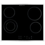 Parmco Ceramic Cooktop 60cm Black Glass with Touch Control and Silver Edges