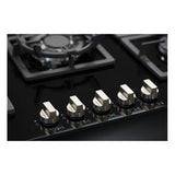 Parmco Gas Cooktop 90cm 5 Burner Black Glass