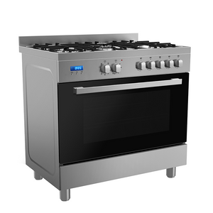 Midea Freestanding Electric Stove 90cm 9 Function 109L with Gas Cooktop Stainless Steel