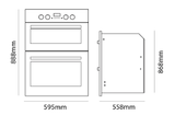 Parmco Built-in Electric Double Oven 60cm 4+7 Function 35L+59L Stainless Steel