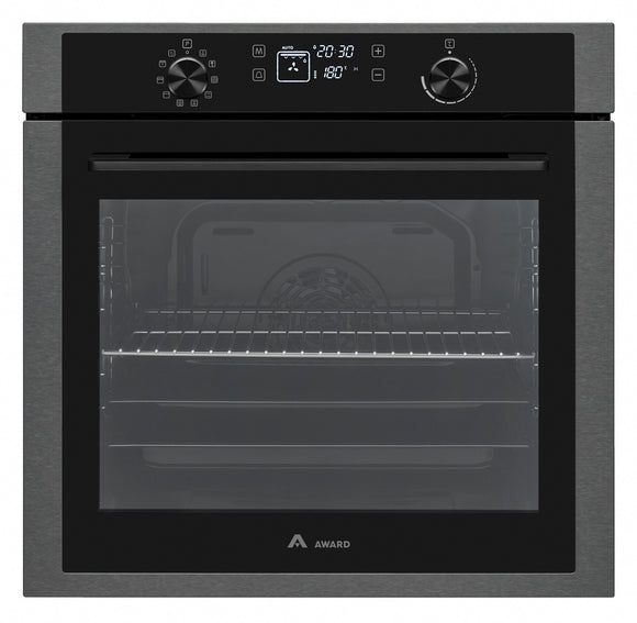 Award Built-in Electric Oven 60cm 10 Function 80L Black with Steam Clean