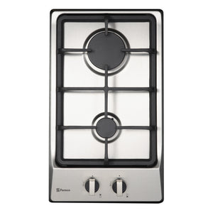 Parmco Domino Gas Cooktop 30cm 2 Burner Stainless Steel