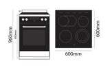 Parmco Freestanding Electric Stove 60cm 16 Function 76L with Ceramic Cooktop  Black