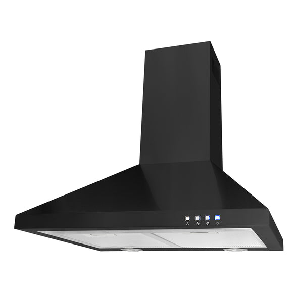 Parmco Canopy Rangehood 60cm 1,000m3/h max. extraction Black with Push Button Control