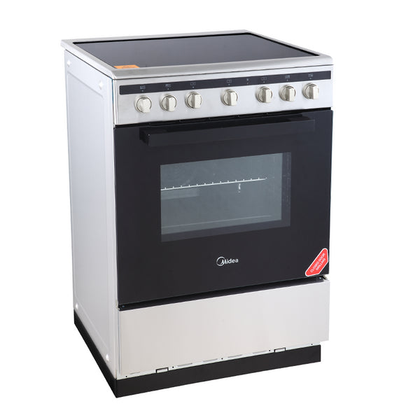 Midea Freestanding Electric Stove 60cm 9 Function 70L with Induction Cooktop Stainless Steel