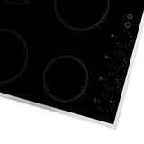 Parmco Ceramic Cooktop 60cm Black Glass with Knobs and Silver Edges